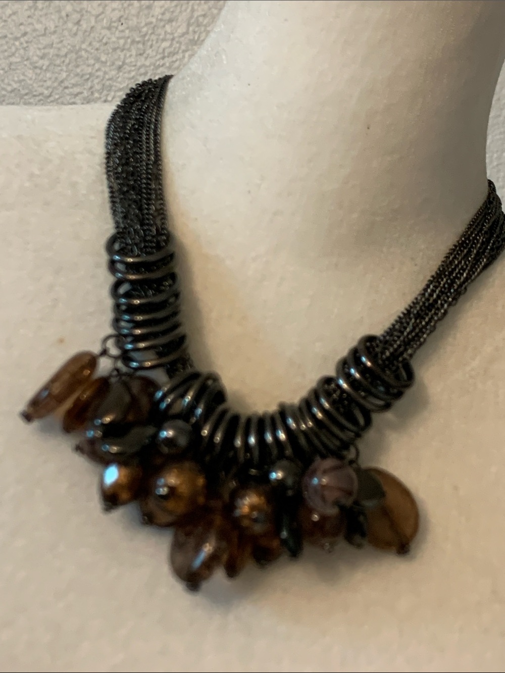 NWOT Brown Beaded Statement Necklace - Women's Jewelry
